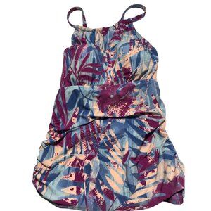 Freely Womens Tropical Print Strappy Tankini Swim Top Size 10 Multicolor